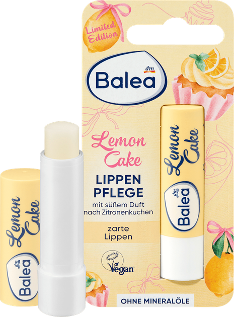 Бальзам для губ Balea (Lemon Cake) 4.8 г - Фото 1 Бальзам для губ Balea (Lemon Cake) 4.8 г - зображення 1