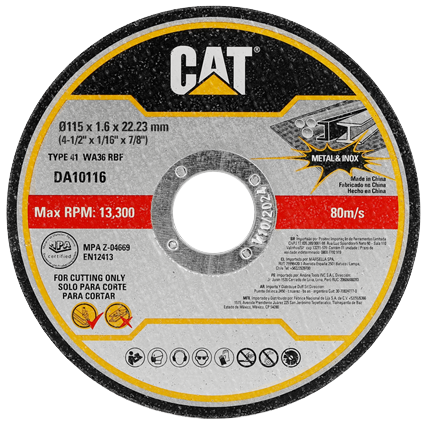 Диск для різання металу CAT DA10116 115 x 22.2 мм 10 шт (6943475896324) - Фото 1 Диск для різання металу CAT DA10116 115 x 22.2 мм 10 шт (6943475896324) - зображення 1