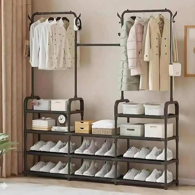 Вешалка для хранения Multi Functional Coat Rack AND 9130-4, Напольная стойка-органайзер для одежды, сумок 57954 - изображение 5