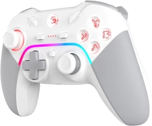 Геймпад Bloody GPW70, White/Grey, бездротовий (USB 2.4GHz), для ПК / PS3 / Switch / Android, подвійна вібрація, 600 mAh - Фото 3 Геймпад Bloody GPW70, White/Grey, бездротовий (USB 2.4GHz), для ПК / PS3 / Switch / Android, подвійна вібрація, 600 mAh - изображение 3
