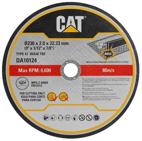 Диск для різання металу CAT DA10124 230 x 22.2 мм 10 шт (6943475896409) - Фото 1 Диск для різання металу CAT DA10124 230 x 22.2 мм 10 шт (6943475896409) - зображення 1