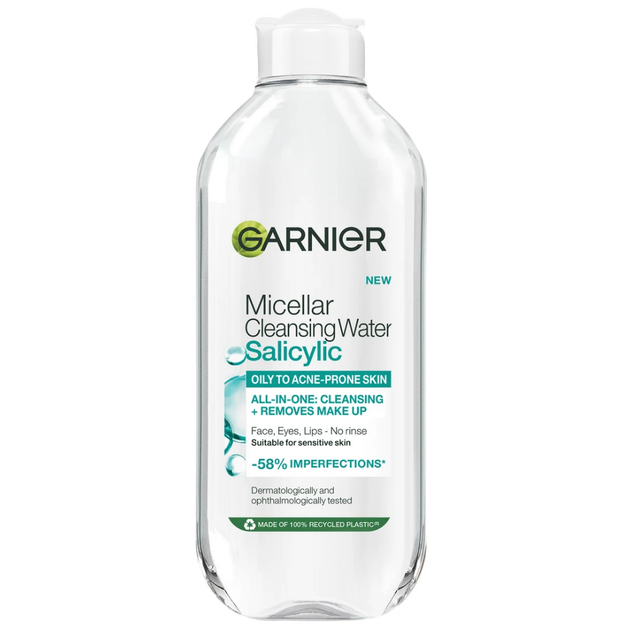 Міцелярна вода Garnier Pure Active Salicylic з саліциловою кислотою 400 мл (3600542661690) - Фото 1 Міцелярна вода Garnier Pure Active Salicylic з саліциловою кислотою 400 мл (3600542661690) - изображение 1