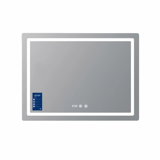 Зеркало Qtap Mideya (MI2) 1000х800 с часами, с LED-подсветкой Touch, с антизапотеванием, диммером, рег. яркости - Фото 3 Зеркало Qtap Mideya (MI2) 1000х800 с часами, с LED-подсветкой Touch, с антизапотеванием, диммером, рег. яркости - изображение 3
