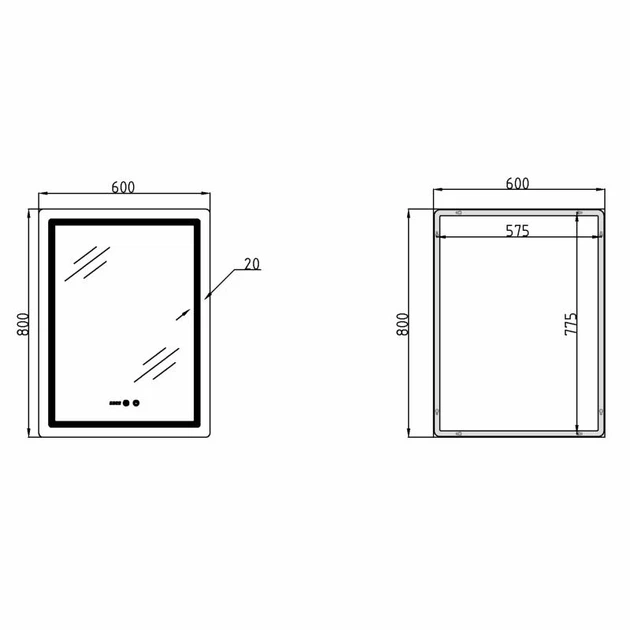 Зеркало Qtap Mideya MI2 600х800 мм с LED-подсветкой Touch, антизапотеванием, часами, диммером и регулировкой яркости (SD00055391) - Фото 2 Зеркало Qtap Mideya MI2 600х800 мм с LED-подсветкой Touch, антизапотеванием, часами, диммером и регулировкой яркости (SD00055391) - изображение 2