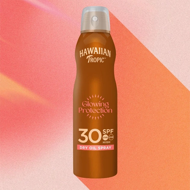 Сухое масло для загара Hawaiian Tropic Glowing Protection Dry Oil Spray SPF30 (180 мл) - изображение 2