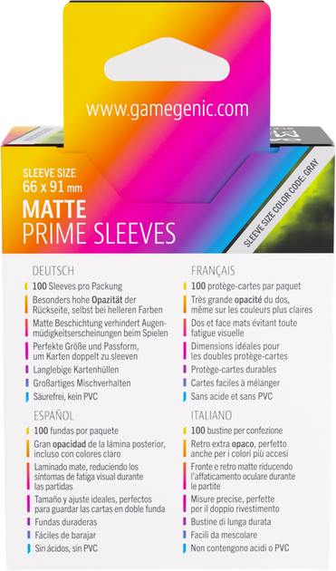 Протектори для карт Gamegenic Matte Prime 66 x 91 мм Лаймові 100 шт. (4251715419588) - зображення 2