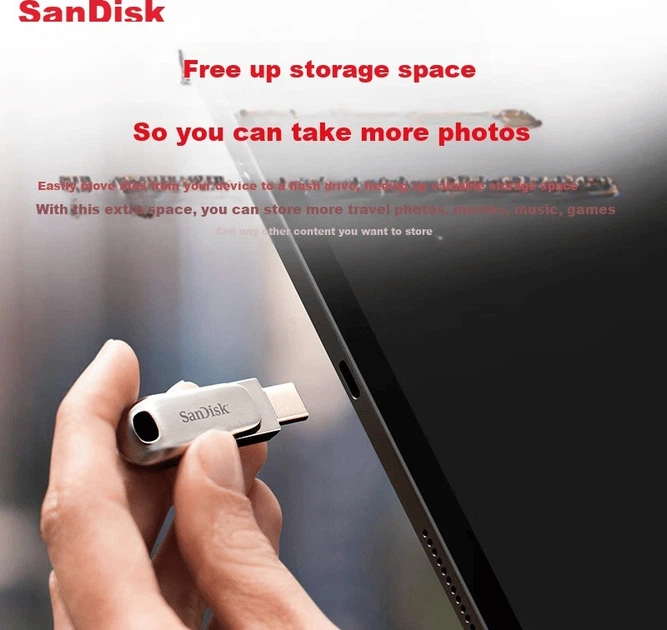 Флеш-память USB SanDisk DDC4 256GB Type-C USB 3.2 Deep Space Gray - изображение 6