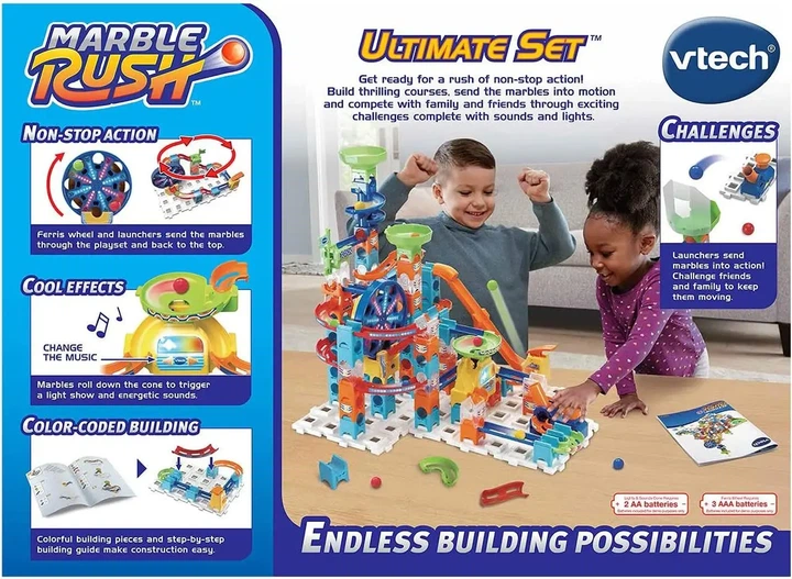 Развивающий конструктор лабиринт VTech Marble Rush Ultimate Set XL100 E - Фото 10 Развивающий конструктор лабиринт VTech Marble Rush Ultimate Set XL100 E - изображение 10