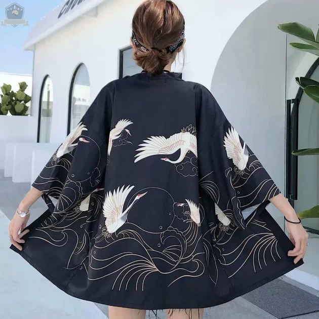 Накидка-кімоно стиль хаорі Honey Fashion Accessories Onesize чорний (50к026) - изображение 6