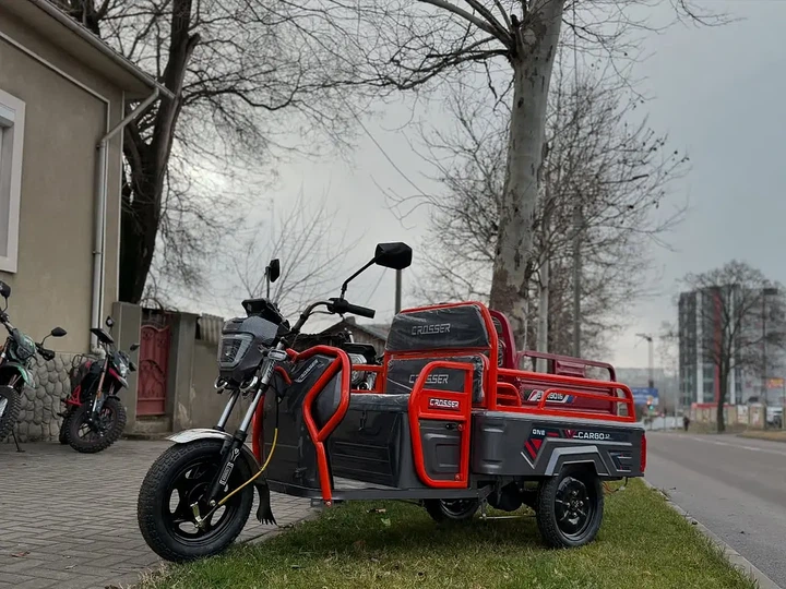Грузовой электротрицикл Crosser CARGO 12 1000W 60V 32Ah (Серый) - изображение 2