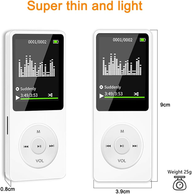 Портативный MP3-плеер с Bluetooth Leguvu S05W-8GB белый плеер с FM-радио и экраном 1.8" (музыкальный плеер под микро SD) - Фото 5 Портативный MP3-плеер с Bluetooth Leguvu S05W-8GB белый плеер с FM-радио и экраном 1.8" (музыкальный плеер под микро SD) - изображение 5