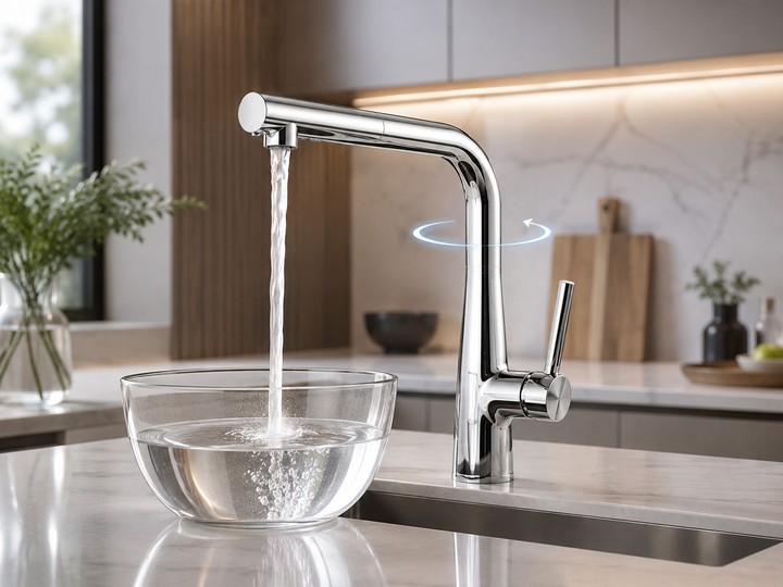 Кран/змішувач Faucet CR-8428 багатофункціональний метал / Змішувач кухонний з висувною лійкою, хром / Висувний кухонний змішувач з нержавіючої сталі - зображення 2
