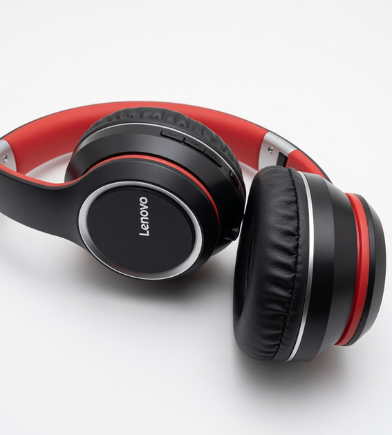 Повнорозмірні навушники Lenovo HD200 Bluetooth, бездротова/провідна гарнітура з мікрофоном, ігрові навушники з шумопоглинанням, Black - зображення 10