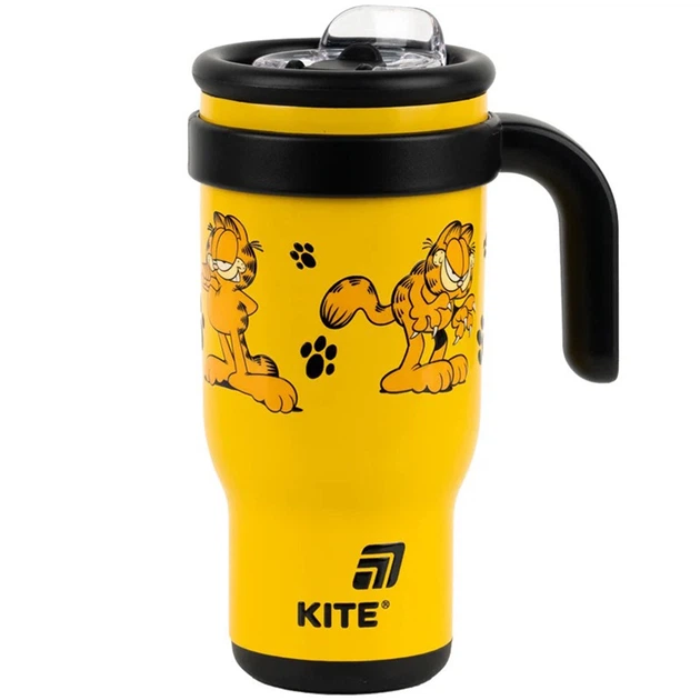 Термокружка з турбочкою Kite Garfield 530 мл GF25-1266. - Фото 2 Термокружка з турбочкою Kite Garfield 530 мл GF25-1266. - изображение 2