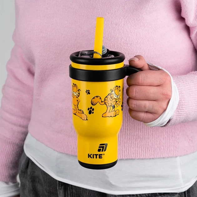 Термокружка з турбочкою Kite Garfield 530 мл GF25-1266. - Фото 8 Термокружка з турбочкою Kite Garfield 530 мл GF25-1266. - изображение 8