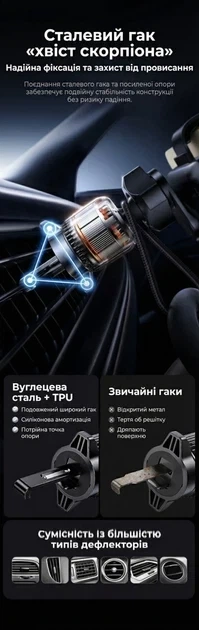 Автомобільний тримач Ugreen для смартфона c гравітаційним ефектом 4.7-7.2" Grey (LP907) - Фото 6 Автомобільний тримач Ugreen для смартфона c гравітаційним ефектом 4.7-7.2" Grey (LP907) - зображення 6