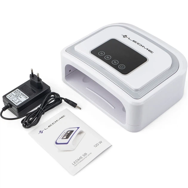Лампа LEDME 5B 120W UV/LED с аккумулятором для маникюра Серебристый - Фото 4 Лампа LEDME 5B 120W UV/LED с аккумулятором для маникюра Серебристый - изображение 4