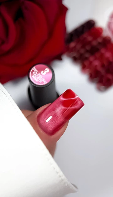 Гель-лак Crooz Wine Cat 03 Berry Velvet Кошачий глаз 8 мл - изображение 3