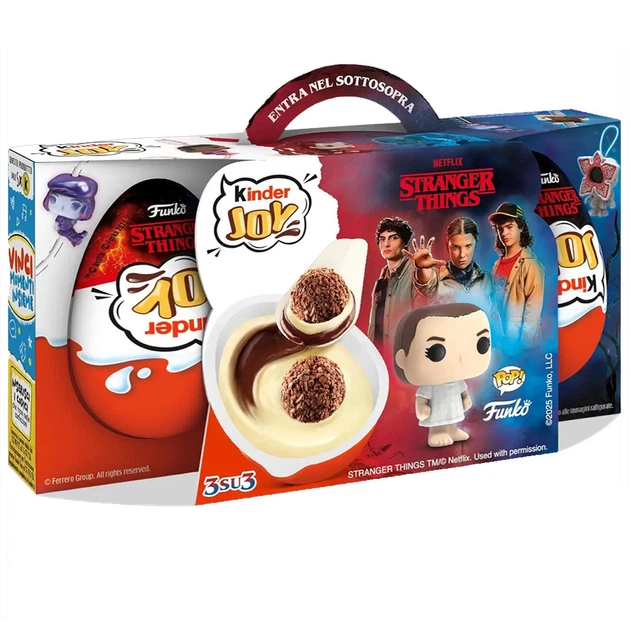 Шоколадное яйцо Kinder Joy Funko Netflix Stranger Things 3 шт 60 г KJ ST 01 - Фото 1 Шоколадное яйцо Kinder Joy Funko Netflix Stranger Things 3 шт 60 г KJ ST 01 - изображение 1