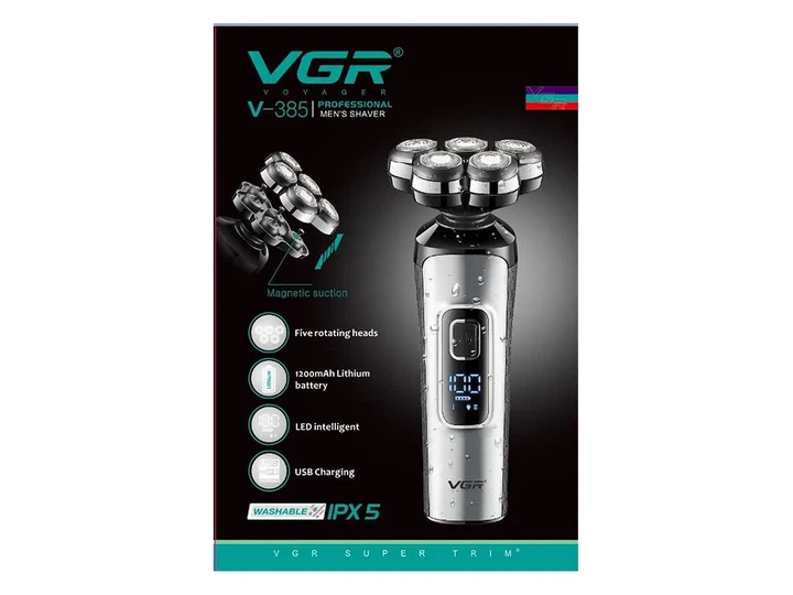 Электробритва VGR V-385 роторная с аккумулятором 1200 mAh и защитой IPx5 - изображение 2