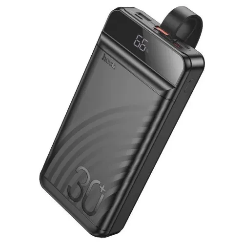 Павербанк Power Bank HOCO J123B Element 30000 mAh 22.5W PD20W Black портативний акумулятор з LED-ліхтарем - Фото 1 Павербанк Power Bank HOCO J123B Element 30000 mAh 22.5W PD20W Black портативний акумулятор з LED-ліхтарем - зображення 1