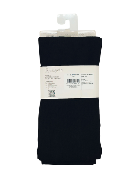 Колготки 300 Den жіночі бавовняні Elegante Basic Line 300 3 Nero (4823121006814) - зображення 3