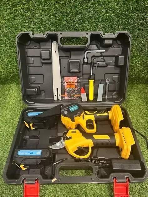Набор 2в1 Krafftec Germany 48V 6Ah аккумуляторный (секатор DCMPP640P1 + минипила DCM181N) в кейсе - изображение 2