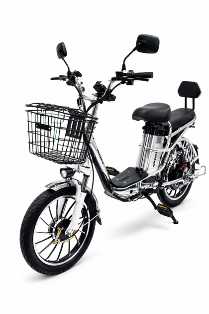 Електровелосипед Minako Pro 20" з кошиком 750W 60V/21Ah пасажирський для кур'єрів сірий (LUX1842) - зображення 5