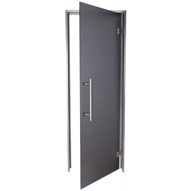 Скляні двері Tesli Antalya Graphite Sateen 700х1900 мм загартоване скло матова сіра для хаммама - зображення 2