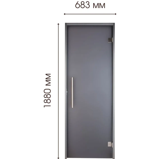 Скляні двері Tesli Antalya Graphite Sateen 700х1900 мм загартоване скло матова сіра для хаммама - зображення 3