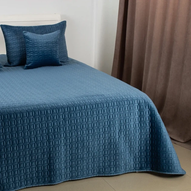 Покривало ТЕП "VELOUR" Темно-синє/Мозаїка, 150x210 - Фото 2 Покривало ТЕП "VELOUR" Темно-синє/Мозаїка, 150x210 - зображення 2