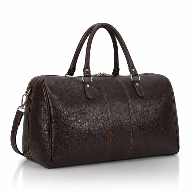 Дорожная кожаная сумка саквояж Virginia Conti 01289_f Коричневая 52 x 27 x 20 см - изображение 2