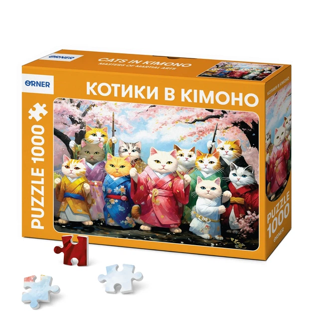 Пазл ORNER «Котики в кимоно» A4 1000 элементов - изображение 13