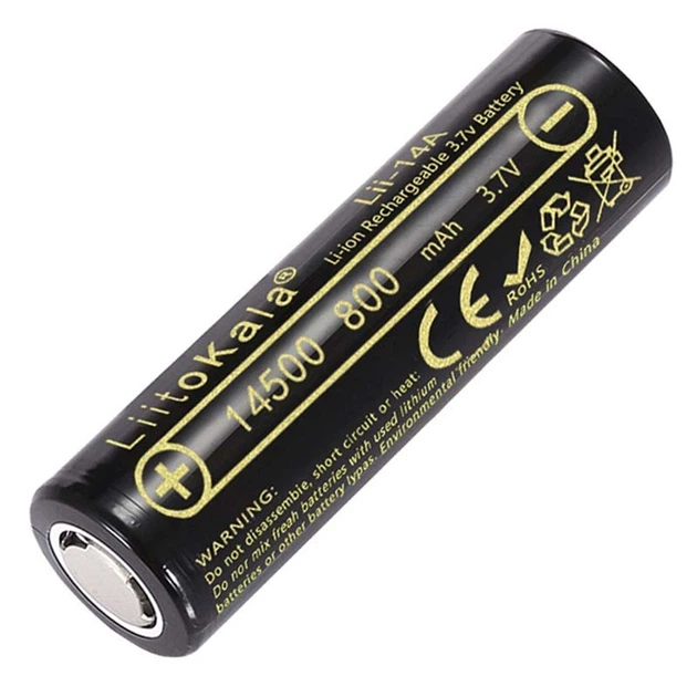 Аккумулятор AA 14500 LiitoKala Lii-14A 800 mAh пальчиковый литий-ионный Li-Ion 3,7V Плоский плюс (19318) - изображение 3
