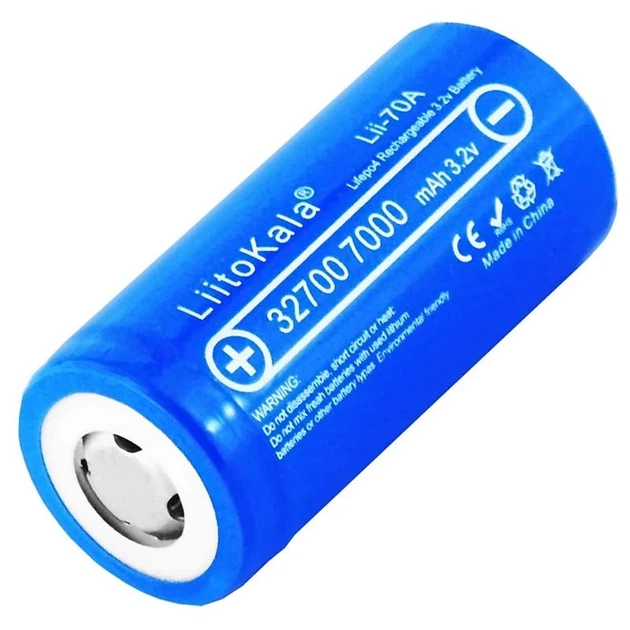 Аккумулятор 32700 LiitoKala Lii-70A 7000 mAh литий-железо-фосфатный LiFePO4 30А, 3.6V Плоский плюс (19315) - Фото 2 Аккумулятор 32700 LiitoKala Lii-70A 7000 mAh литий-железо-фосфатный LiFePO4 30А, 3.6V Плоский плюс (19315) - зображення 2