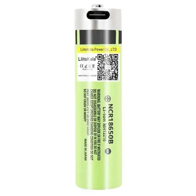 Аккумулятор 18650 LiitoKala USB-34B 3400 mAh с портом Type-C для зарядки и платой защиты 8А, 3.7V (19310) - изображение 2
