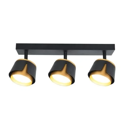 Світильник точковий накладний поворотний без лампи MAXUS Spot Flora Base GX53x3 Black Golden - зображення 2