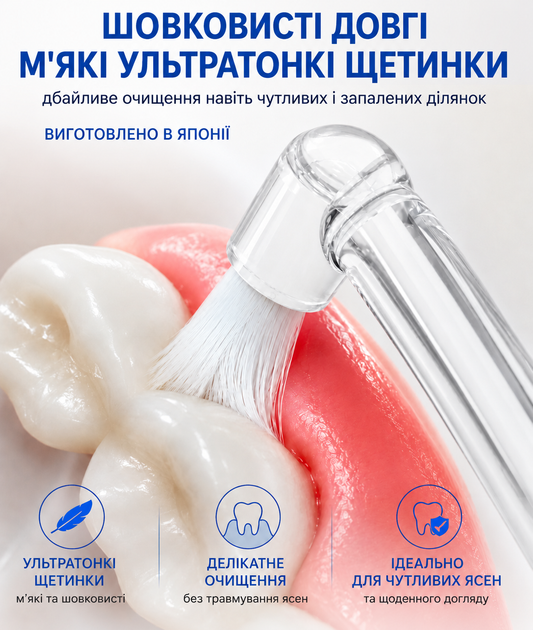 Зубная японская шелковистая мягкая монопучковая щетка "MICLIN" S (4562189963836_прозрачная) - изображение 2