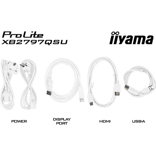 Монитор 27" IIYAMA ProLite XB2797QSU-W1 IPS 2560x1440 75 Гц 350 кд/м² колонки 2x2 Вт USB-C Matte White - изображение 10