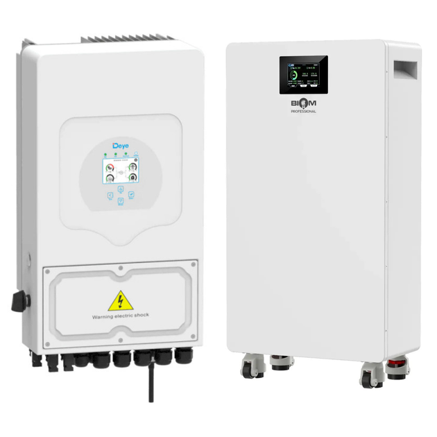 Комплект автономного енергопостачання Deye SUN-6K-SG05LP1-EU 6 кВт + Biom Professional BALFP-512314-V2 16 кВт·год White - Фото 1 Комплект автономного енергопостачання Deye SUN-6K-SG05LP1-EU 6 кВт + Biom Professional BALFP-512314-V2 16 кВт·год White - зображення 1