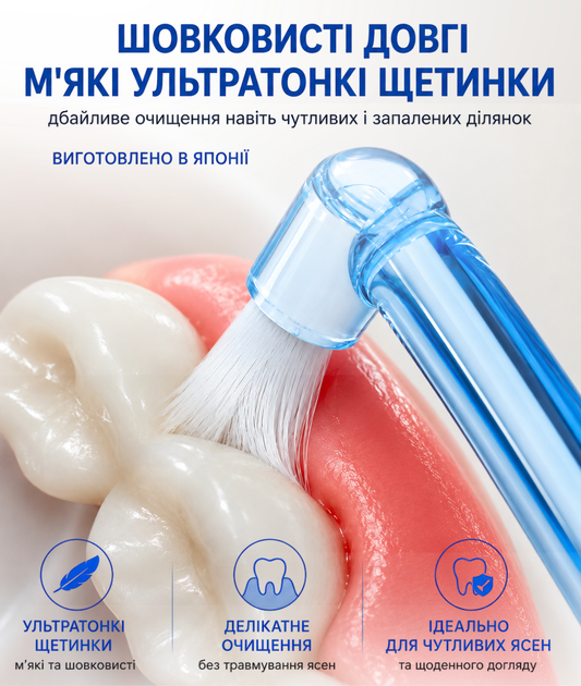 Зубная японская шелковистая мягкая монопучковая щетка "MICLIN" S (4562189963836_синяя) - изображение 2
