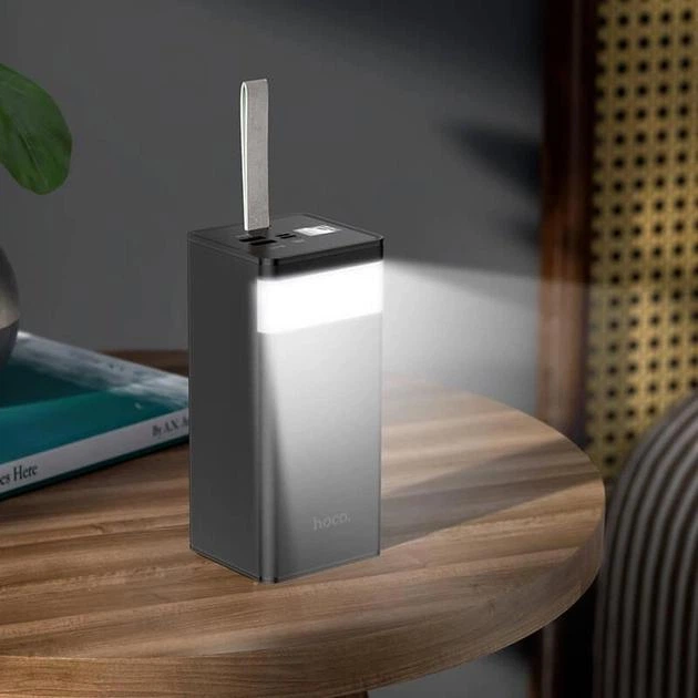 УМБ Павербанк 50000 mAh 22.5W с быстрой зарядкой и фонарем HOCO J86A Портативное зарядное устройство Наружный аккумулятор Черный - изображение 4