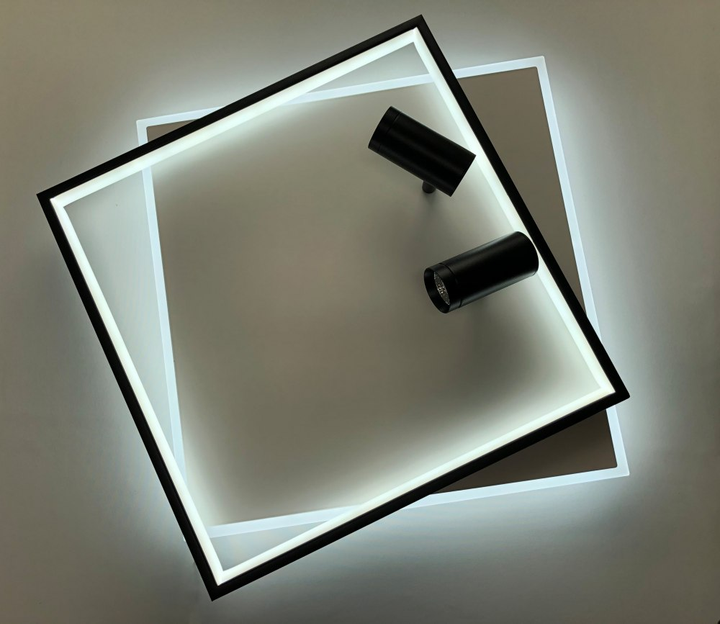 Світильник LED стельовий LUMINARIA GEOMETRIA DOWNLIGHT 100W 2S WHITE/BLACK (з пультом) - зображення 2