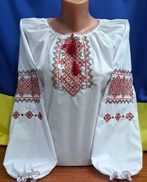 Вышиванка для девочки 146 см Белая - Фото 1 Вышиванка для девочки 146 см Белая - изображение 1