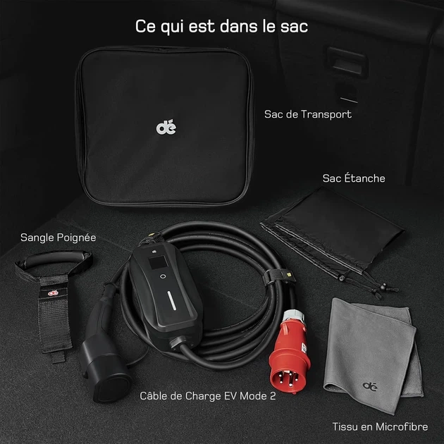 Зарядное устройство для автомобиля deAccessories deDM2C11BX с дисплеем / 11 кВт / 7 м / 6-16 A /Black Б/В k1 - изображение 7