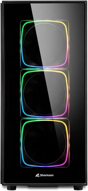 Корпус для ПК Sharkoon TG6 RGB / 4 ARGB вентилятора / Без БП / Черный (101646518) - Уценка - Фото 3 Корпус для ПК Sharkoon TG6 RGB / 4 ARGB вентилятора / Без БП / Черный (101646518) - Уценка - изображение 3