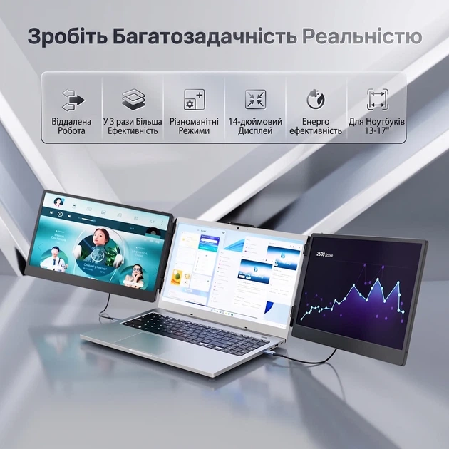 Монитор портативный 14" Teamgee S2 Full HD IPS 60 Гц (101957801) - Уценка - изображение 3