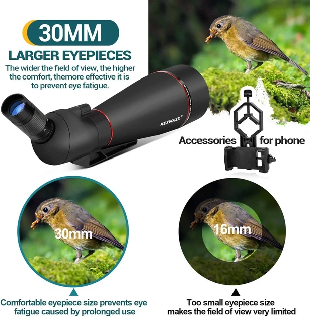 Підзорна труба KEXWAXX RM 25-75X100 Чорний Б/В k1 - зображення 2