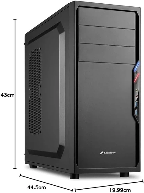 Корпус для ПК Sharkoon VS4-V / USB 3.0 / Без БЖ / Чорний (101653744) - Уцінка - зображення 6
