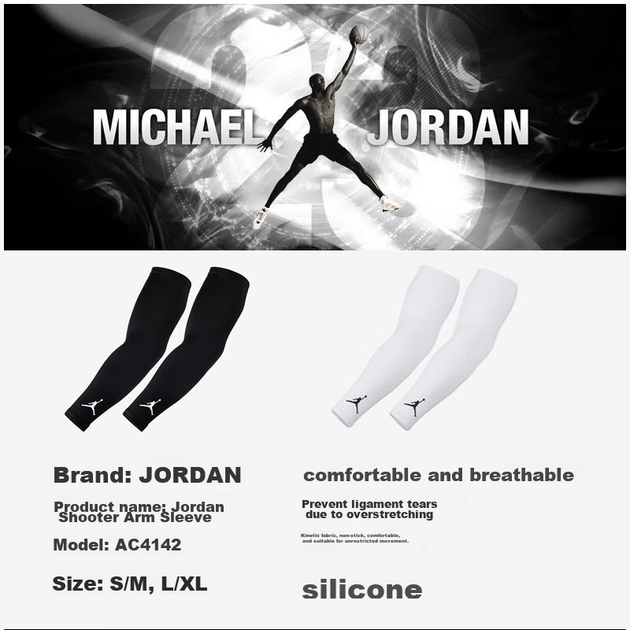 Нарукавники NIKE AJ солнцезащитные для мужчин/женщин тонкие дышащие, для бега, JKS04101, белые, LX - изображение 5